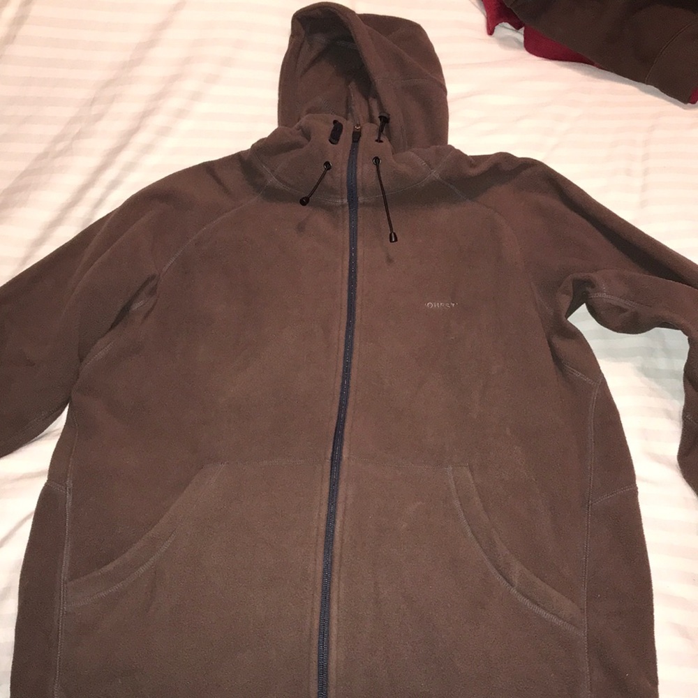 Brown fleece zip hoodie
